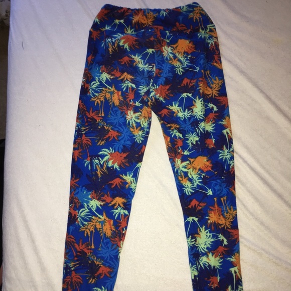 Lularoe OS unicorn leggings w palm trees - Picture 2 of 5